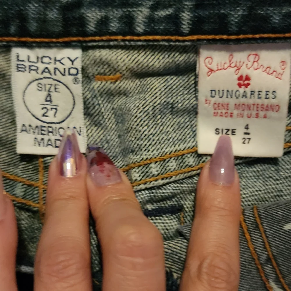 Lucky Brand Dungarees Distressed Jean Skirt Size 4/27 - Picture 3 of 3